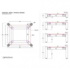 HIFI / HIFI / Hi-Fi stolek / Norstone:Spider 3 / Bamboo / 36cm