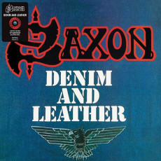 LP / Saxon / Denim And Leather / Red,Black Splatter
