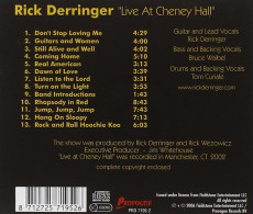 CD / Derringer Rick / Live At Cheney Hall