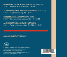 CD / Schulmeister Jan / Musorgskij,Skrjabin,Rachmaninov:Klavr
