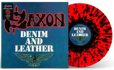 LP / Saxon / Denim And Leather / Red,Black Splatter