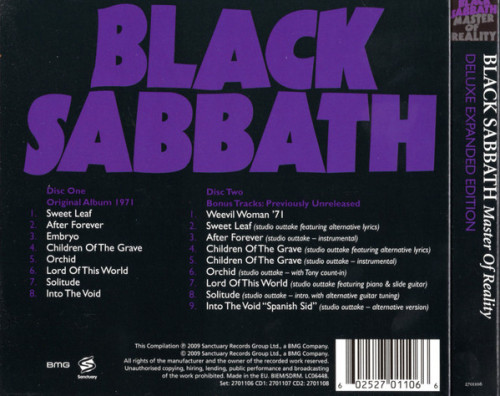 2CD / Black Sabbath / Master Of Reality / DeLuxe Edition / Digipack / 2CD