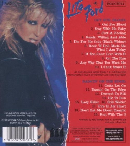 CD / Ford Lita / Out For Blood / Dancin' On the Edge / 