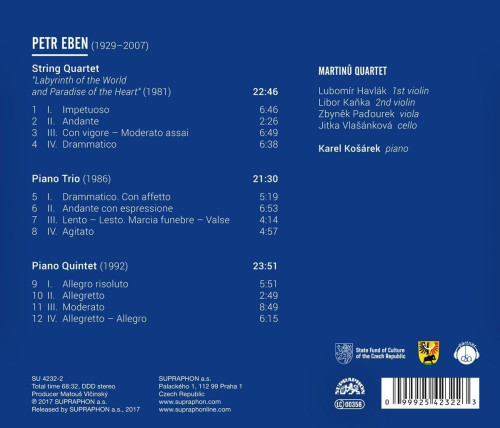 CD / Martin� Quartet/Ko�n�rek Karel / Eben:Smy�cov� kvartet,Klav�r.