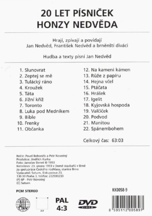 DVD / Nedv�d Jan / 20 let p�sni�ek