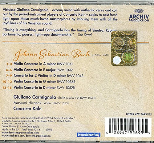CD / Bach J.S. / Violin Concertos / Carmignola