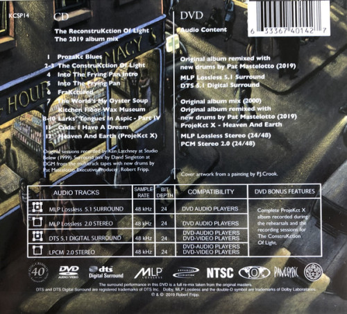 CD/DVD / King Crimson / Reconstrukction Of Light / 40th Anniversary / CD+DV