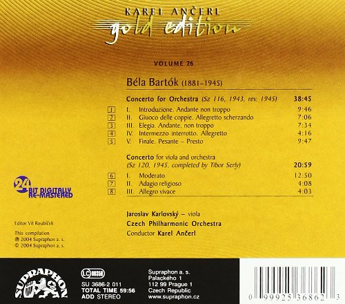 CD / An�erl Karel / Gold Edition Vol.26 / Bart�k