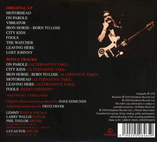 CD / Mot�rhead / On Parole / Expanded & Remastered