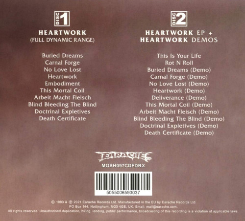 2CD / Carcass / Heartwork / Reedice 2021 / FDR / Digipack / 2CD