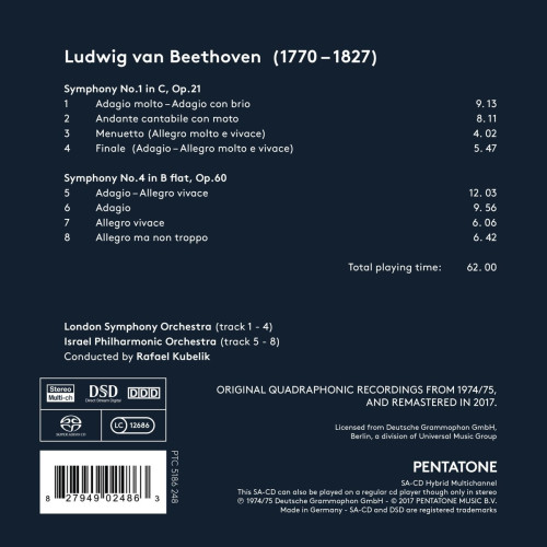 CD/SACD / Beethoven / Symphonies No.1&4 / Kubel�k / SACD