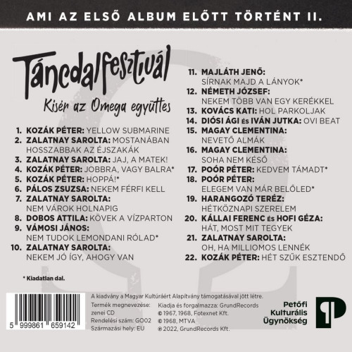 CD / Omega / T�ncdalfesztiv�l / A Fell�p�ket K�s�ri Az Omega Egy�ttes