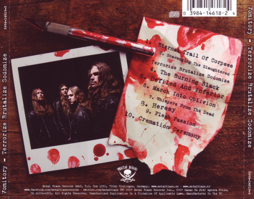 CD / Vomitory / Terrorize Brutalize Sodomize
