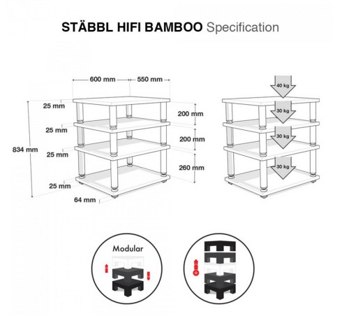 HIFI / HIFI / Hi-Fi stolek / Norstone:St�bbl Bamboo
