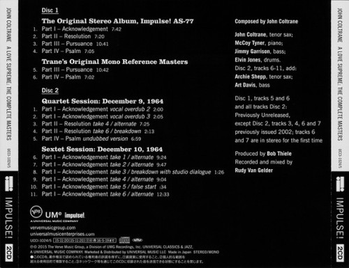 2CD / Coltrane John / Love Supreme / Shm CD / 2CD