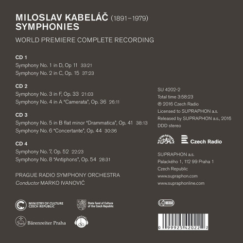4CD / Kabel�� Miloslav / Symfonie:Komplet / 4CD