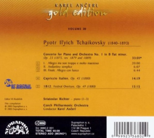 CD / An�erl Karel / Gold Edition Vol.20 / Tchajkovskij
