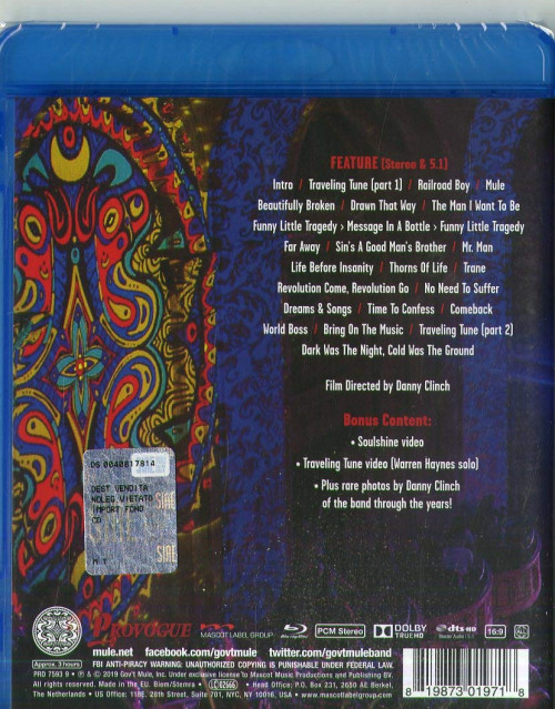 Blu-Ray / Gov't Mule / Bring On the Music / Blu-Ray