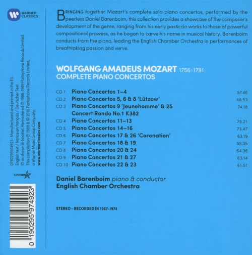 10CD / Mozart / Piano Concertos / Barenboim / 10CD