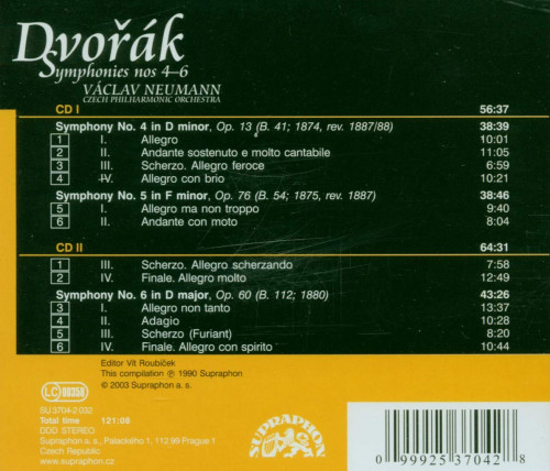 2CD / Dvo��k / Symphonies nos 4-5-6 / 2CD