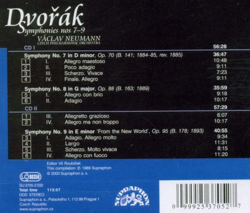 2CD / Dvo��k Anton�n / Symphonies nos 7-8-9 / 2CD