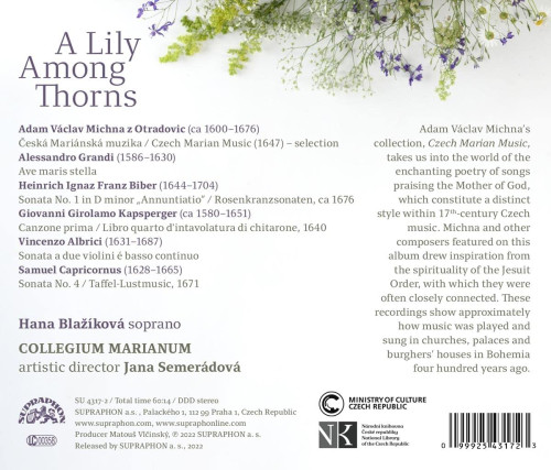 CD / Bla��kov� Hana,Collegium Marianum / Michna:Mari�nsk� Muzika
