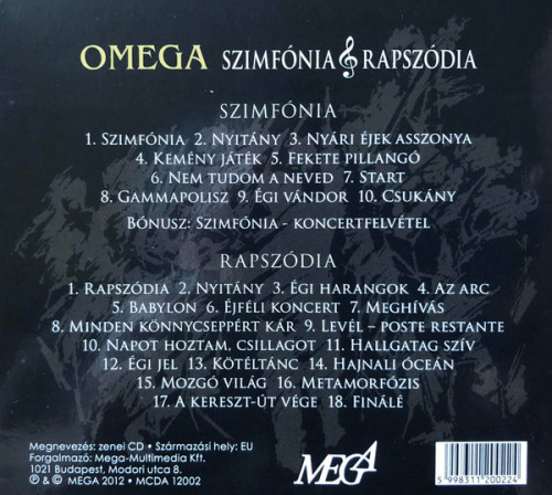 2CD / Omega / Szimf�nia & Rapsz�dia / 2CD