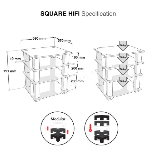 HIFI / HIFI / Hi-Fi stolek / Norstone:Square Hifi