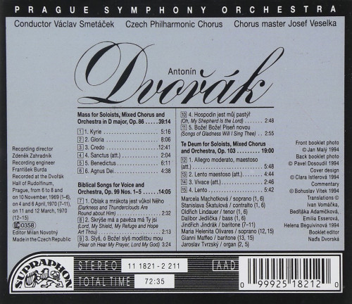 CD / Dvo��k / Te Deum / PSO / Smet��ek V.