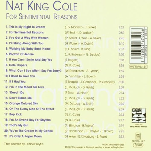 CD / Cole Nat King / For Sentimental Reason