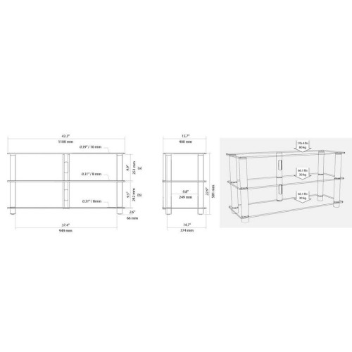 HIFI / HIFI / Hi-Fi stolek / Norstone:Epur 3 / Silver