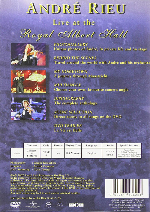 DVD / Rieu Andr� / Live At The Royal Albert Hall