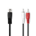 HIFIHIFI / Kabel DIN5 zstrka / samec na 2xRCA / zstrky / 1m